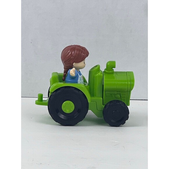 Fisher Price Little People Helpful Harvester Green Tractor  Farmer with Figure - Picture 4 of 4